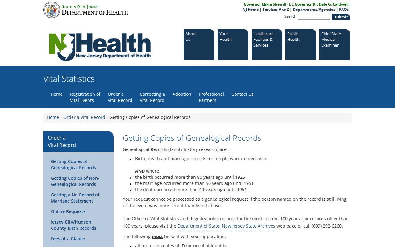 Somerset County previous residents search and New Jersey genealogical vital-record guidance