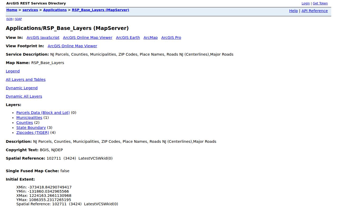 Somerset County ZIP directory map layers for parcels and boundaries